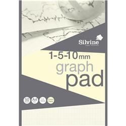 SILVINE A4 DESIGNER GRAPH PAD 1/5/10MM