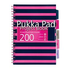 PUKKA A4 NAVY PROJECT BOOK PINK 6670-NVY