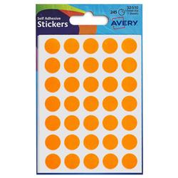 AVERY CIRCLE LABELS 13MM FLO ORG 32-510