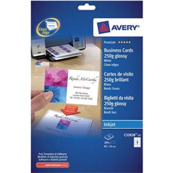 AVERY BUS CARDS GLOSS INKJET C32028-25