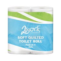 2WORK LUXURY WHT 2 PLY QUILT TOILET ROLL 2WORK LUXURY WHT 2 PLY QUILT TOILET ROLL