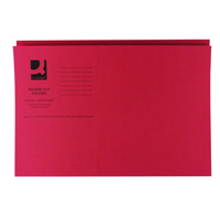 Q-CONNECT RED SQ CUT FOLDER 250GSM PK100