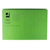 Q-CONNECT GREEN SQ CUT FOLDER 250G PK100