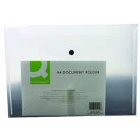 Q-CONNECT PLASTIC A4 CLEAR POPPER FOLDER