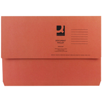 Q-CONNECT ORANGE DOC WALLET 285G PK50