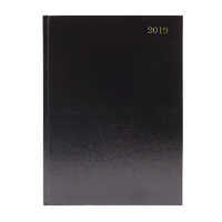BLACK DESK A4 DIARY 2 PAGES PER DAY 2019