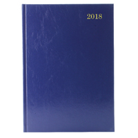 BLUE DESK A4 DIARY DAY/PAGE APPTMT 2018