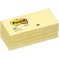 POST-IT NOTE PAD 38X51MM YELL 653YE PK12