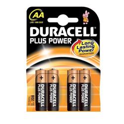 DURACELL PLUS POWER BATTERY SIZE AA PK4 DURACELL PLUS POWER BATTERY SIZE AA PK4