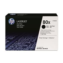 HP 80X TONER CART BLACK HY PK2 CF280XD HP 80X TONER CART BLACK HY PK2 CF280XD