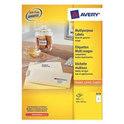 AVERY M/PURP LABEL 1/SHT WHT 3478-100 AVERY M/PURP LABEL 1/SHT WHT 3478-100