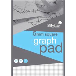 SILVINE A4 GRAPH PAD 5MM SQ 90GSM PK10