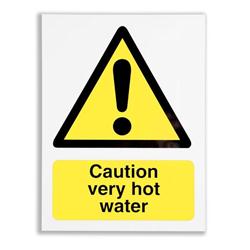 CAUTION V HOT WATER 150X200MM CS006SAV CAUTION V HOT WATER 150X200MM CS006SAV