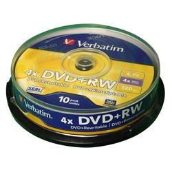 VERBATIM DVDPLUSRW SPINDLE PK10 43488