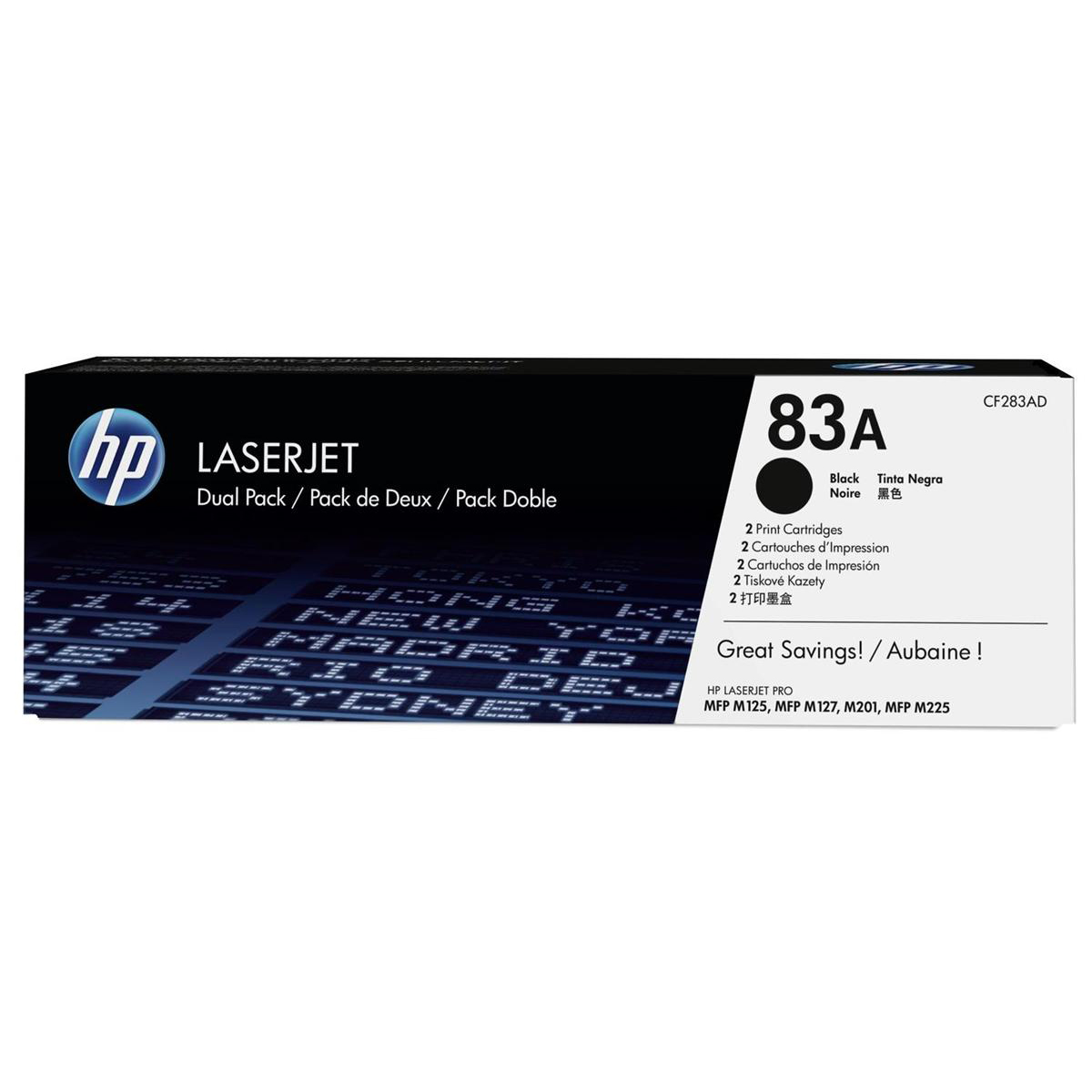 HP TONER CART 83A BLACK PK2 CF283AD