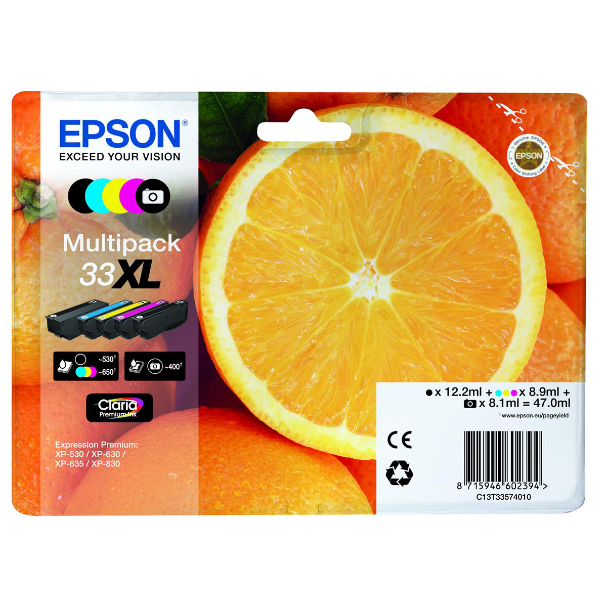 EPSON T33XL IJ CART HY B/C/M/Y/PB PK5 EPSON T33XL IJ CART HY B/C/M/Y/PB PK5