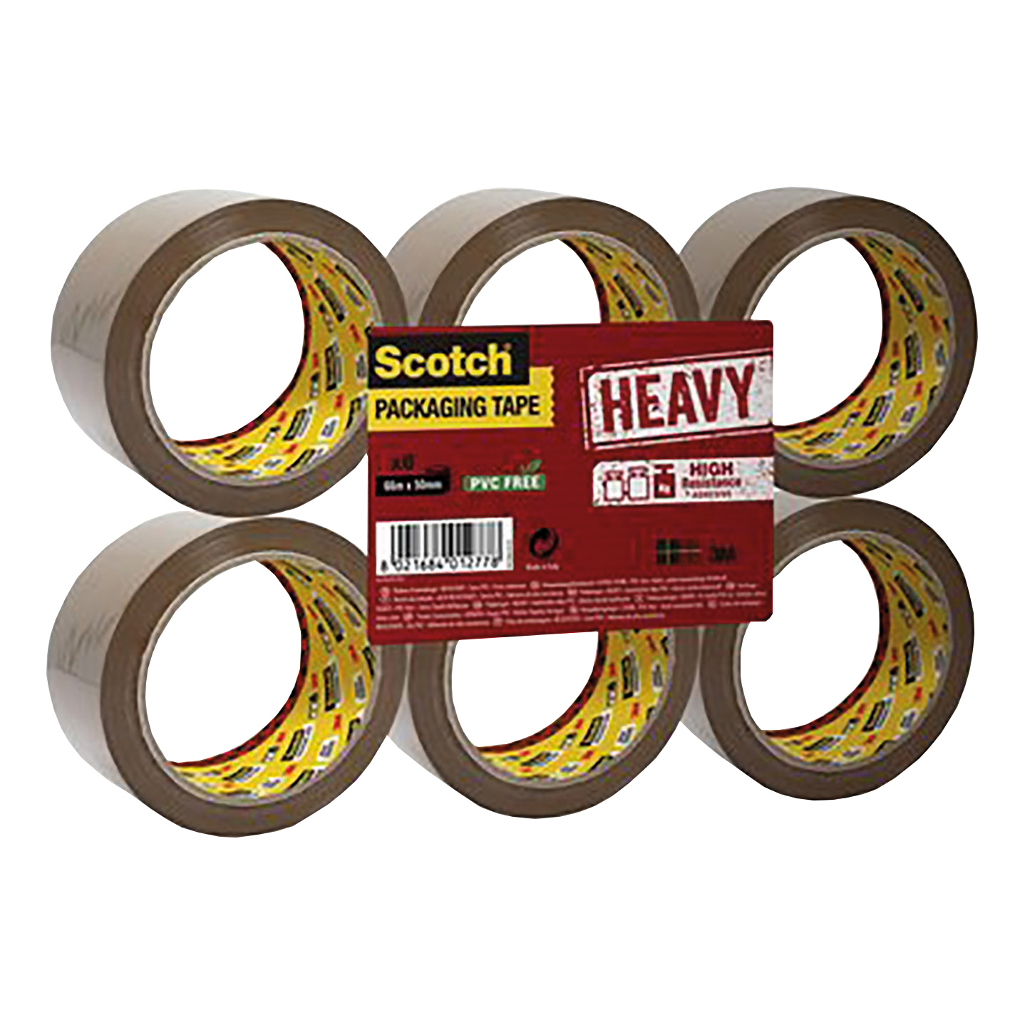 SCOTCH HEAVY PACKTAPE BROWN 50MMX66M PK6 SCOTCH HEAVY PACKTAPE BROWN 50MMX66M PK6