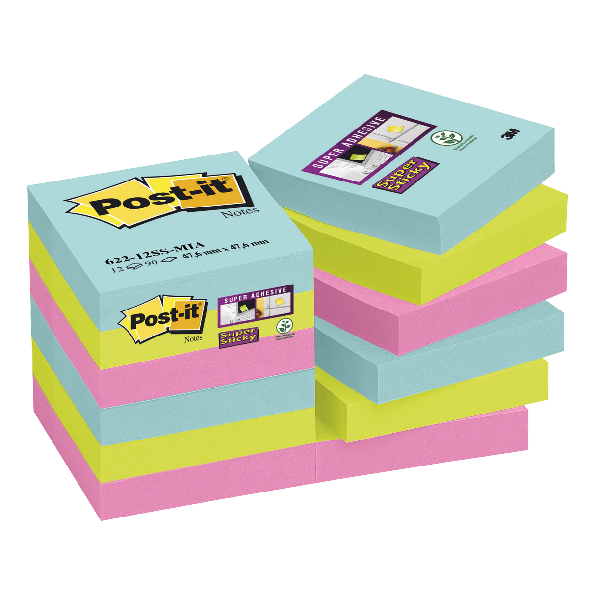 POST-IT SS NOTES MIAMI 51X51MM PK12 POST-IT SS NOTES MIAMI 51X51MM PK12