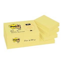 3M POST-IT NOTE RECYCLED YLW 653-RP PK12