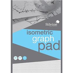SILVINE A4 ISOMETRIC GRAPH PAD 90G