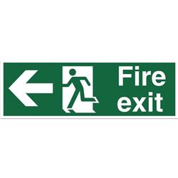 FIRE EXIT ARROW LEFT 450X150MM SP120SAV FIRE EXIT ARROW LEFT 450X150MM SP120SAV