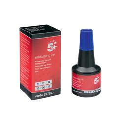 5 STAR ENDORSING INK 28ML BOTTLE BLUE
