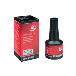 5 STAR ENDORSING INK 28ML BOTTLE BLACK
