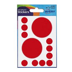 AVERY LABEL COMPANY SEAL 51MM RED PK8X10 AVERY LABEL COMPANY SEAL 51MM RED PK8X10