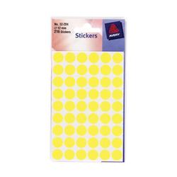 AVERY LABEL ROUND 13MM YELLOW PK245X10