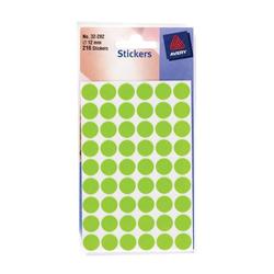 AVERY LABEL ROUND 13MM GREEN PK245X10