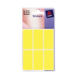 AVERY LABEL RECT 50X25MM YELLOW PK36X10