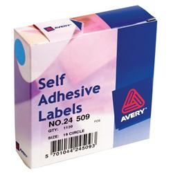 AVERY LABEL ROLL ROUND 19MM BLUE 24-509