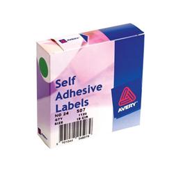 AVERY LABEL ROLL ROUND 19MM GREEN 24-507