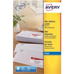 AVERY INKJET LABEL 65/SHT WHT J8651-25 AVERY INKJET LABEL 65/SHT WHT J8651-25