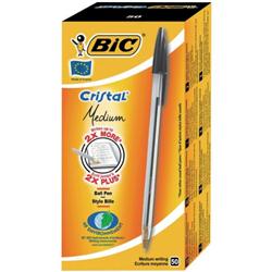 BIC CRISTAL BALL PEN MEDIUM BLACK PK50