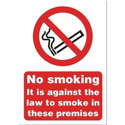 NO SMOKING PREMISES SIGN A5 SB003SAV NO SMOKING PREMISES SIGN A5 SB003SAV
