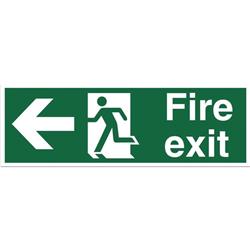 FIRE EXIT ARROW LEFT 600X200MM NS001SAV