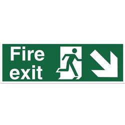 FIRE EXIT RUN MAN ARROW DOWN RIGHT NS006