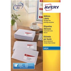 AVERY INKJET LABEL 21/SHT WHT J8160-100