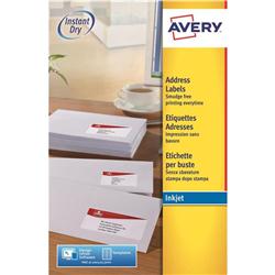 AVERY INKJET LABEL 12/SHT WHT J8164-25 AVERY INKJET LABEL 12/SHT WHT J8164-25