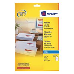 AVERY INKJET LABEL 99.1X33.9WHT J8162-25