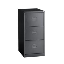 &TREXUS 3 DRAWER FILING CABINET BLACK &TREXUS 3 DRAWER FILING CABINET BLACK