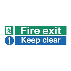 FIRE EXIT KEEP CLEAR 600X200MM SP055PVC