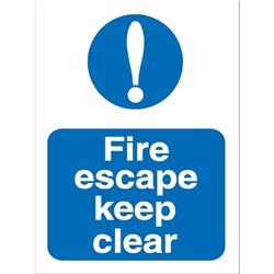 FIRE ESCAPE KEEP CLEAR 150X200MM M025SAV FIRE ESCAPE KEEP CLEAR 150X200MM M025SAV