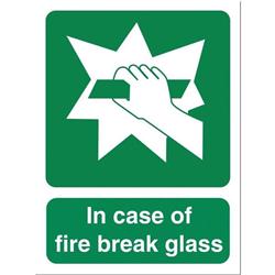 IN CASE OF FIRE BREAK GLASS SP074SAV