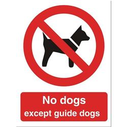 NO DOGS GUIDEDOGS ONLY 150X200MM P091SAV