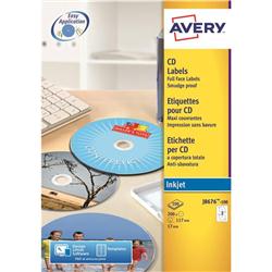 AVERY LABEL CD 117MM 2/SHT WHT J8676-100