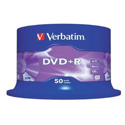 VERBATIM DVD PLUSR 16XSPINDLE PK50 43550 VERBATIM DVD PLUSR 16XSPINDLE PK50 43550