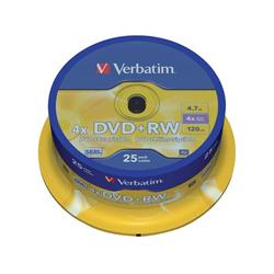 VERBATIM DVD PLUSRW 4XSPINDLE PK25 43489 VERBATIM DVD PLUSRW 4XSPINDLE PK25 43489