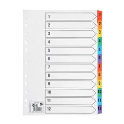 5 STAR INDEX 1-12 MYLAR M/COL TABS A4 5 STAR INDEX 1-12 MYLAR M/COL TABS A4